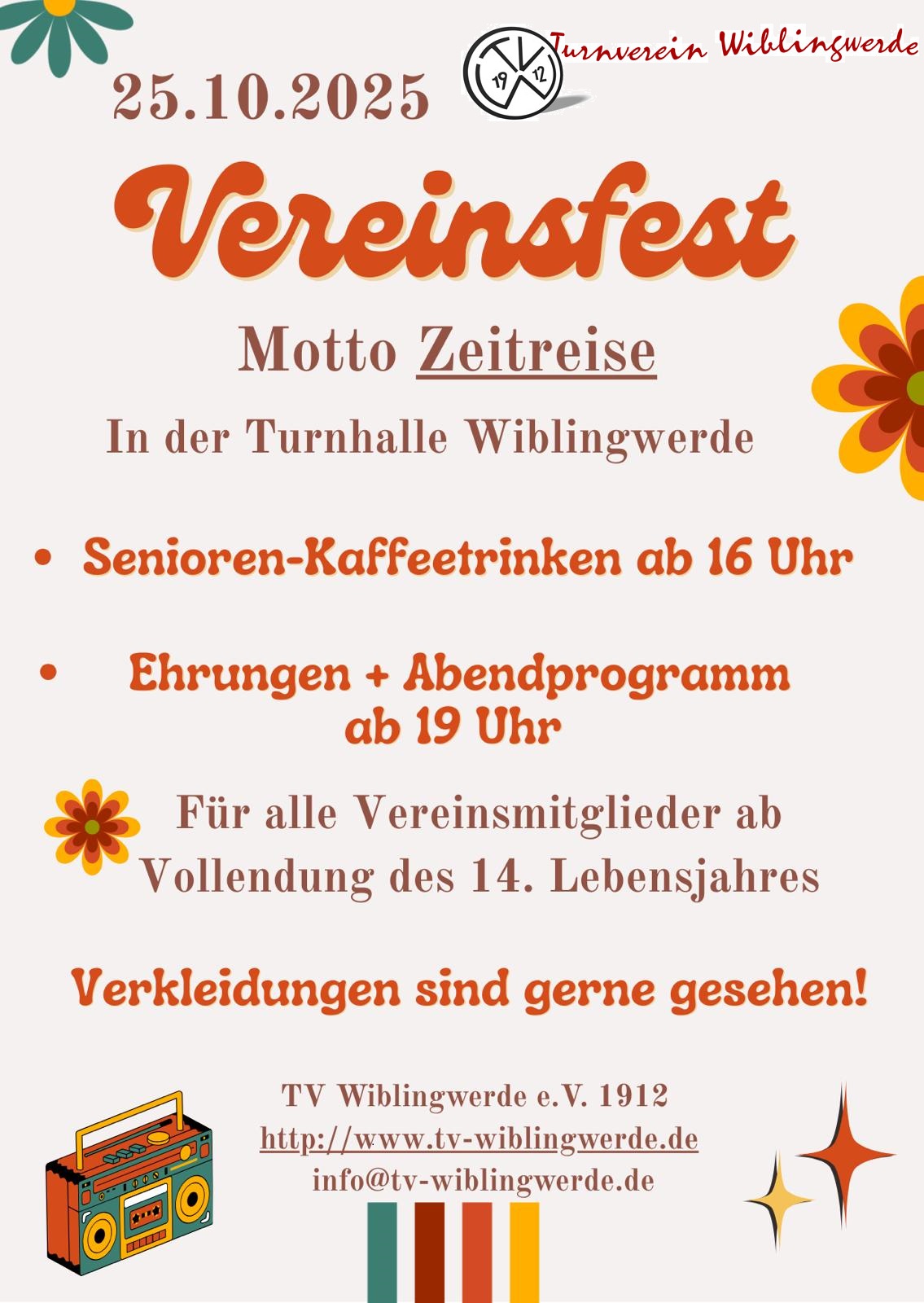 Vereinsfest am 25.10.2025